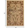 Superior Rochdale Traditional Floral Scroll Indoor Area Rug with Jute Backing for Living Room, Bedroom, Office, Kitchen, Dining, Washable Rugs, Heritage Collection, 2′ x 3′, Ivory(Ivory)