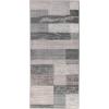 Superior Rockwood Modern Geometric Washable Indoor Runner Rug, Machine Washable Rugs, for Bedroom, Living Room, Dining, Kitchen Floors, Flexible Cotton Backing, Easy Clean, 2′ 7″ x 6′, Blue – Taupe(Blue-taupe)