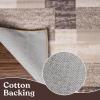 Superior Rockwood Modern Geometric Washable Indoor Runner Rug, Machine Washable Rugs, for Bedroom, Living Room, Dining, Kitchen Floors, Flexible Cotton Backing, Easy Clean, 2′ 7″ x 6′, Blue – Taupe(Beige)