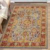 Superior Rylstone Rustic Tribal Medallion Indoor Area Rug for Living Room, Bedroom, Office, Kitchen, Dining, Washable Rugs, Foam Backing, Hadar Collection-Mac, 2′ x 3′, Blue(Multi-colored)