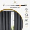 Superior Shimmer Blackout Curtain Set of 2, Thermal Insulated Panel Pair with Grommet Top Header, Chic Metallic Embellished Room Darkening Drapes, Available in 4 Lengths – Navy, 52” x 63” each(Grey)