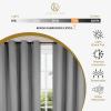 Superior Shimmer Blackout Curtain Set of 2, Thermal Insulated Panel Pair with Grommet Top Header, Chic Metallic Embellished Room Darkening Drapes, Available in 4 Lengths – Navy, 52” x 63” each(Silver)