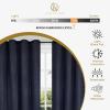 Superior Shimmer Blackout Curtain Set of 2, Thermal Insulated Panel Pair with Grommet Top Header, Chic Metallic Embellished Room Darkening Drapes, Available in 4 Lengths – Navy, 52” x 63” each(Navy Blue)