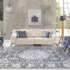 Superior Small Indoor Area Rug, Modern Floor Decor for Living/Dining, Bedroom, Kitchen, Office, Entry, Flat-Weave, Medallion, Wildlife, Cotton Backing, Copley Collection, 3′ 6″ x 5′ 6″, Brown(Charcoal)