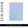 Superior Striped Bath Mat 2-Pack, 100% Combed Cotton, Luxury Spa Ribbed Texture, Durable and Washable Bathroom Mats – Aster Blue, 22″ x 35″ each(Light Blue)