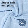 Superior Striped Bath Mat 2-Pack, 100% Combed Cotton, Luxury Spa Ribbed Texture, Durable and Washable Bathroom Mats – Aster Blue, 22″ x 35″ each(Light Blue)