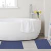 Superior Striped Bath Mat 2-Pack, 100% Combed Cotton, Luxury Spa Ribbed Texture, Durable and Washable Bathroom Mats – Aster Blue, 22″ x 35″ each(Navy Blue)