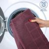 Superior Striped Bath Mat 2-Pack, 100% Combed Cotton, Luxury Spa Ribbed Texture, Durable and Washable Bathroom Mats – Aster Blue, 22″ x 35″ each(Plum)