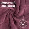 Superior Striped Bath Mat 2-Pack, 100% Combed Cotton, Luxury Spa Ribbed Texture, Durable and Washable Bathroom Mats – Aster Blue, 22″ x 35″ each(Plum)