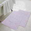 Superior Striped Bath Mat 2-Pack, 100% Combed Cotton, Luxury Spa Ribbed Texture, Durable and Washable Bathroom Mats – Aster Blue, 22″ x 35″ each(Purple)
