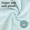 Superior Striped Bath Mat 2-Pack, 100% Combed Cotton, Luxury Spa Ribbed Texture, Durable and Washable Bathroom Mats – Aster Blue, 22″ x 35″ each(Sea Foam)