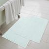 Superior Striped Bath Mat 2-Pack, 100% Combed Cotton, Luxury Spa Ribbed Texture, Durable and Washable Bathroom Mats – Aster Blue, 22″ x 35″ each(Sea Foam)