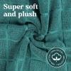 Superior Striped Bath Mat 2-Pack, 100% Combed Cotton, Luxury Spa Ribbed Texture, Durable and Washable Bathroom Mats – Aster Blue, 22″ x 35″ each(Teal)