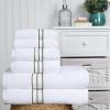 Superior Turkish Cotton Ultra-Plush 6-Piece Towel Set, Ideal for Master Bath, Guest Bathroom, Fast Drying, Shower, Spa, Face/Washcloths, Hand, Bath Towels, Absorbent, Home Basics, Tea Rose(Forest Green)