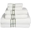 Superior Turkish Cotton Ultra-Plush 6-Piece Towel Set, Ideal for Master Bath, Guest Bathroom, Fast Drying, Shower, Spa, Face/Washcloths, Hand, Bath Towels, Absorbent, Home Basics, Tea Rose(Forest Green)