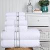 Superior Turkish Cotton Ultra-Plush 6-Piece Towel Set, Ideal for Master Bath, Guest Bathroom, Fast Drying, Shower, Spa, Face/Washcloths, Hand, Bath Towels, Absorbent, Home Basics, Tea Rose(Charcoal)