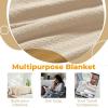 Superior Waffle Weave Cotton Blanket, for Picnic, Beach, Traveling or Camping, Comfy Blanket, Bedroom Decor, Essentials, Cover for Bed, Couch, Lounging, Honeycomb Knit, Full/Queen, Turquoise(Ivory)