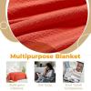 Superior Waffle Weave Cotton Blanket, for Picnic, Beach, Traveling or Camping, Comfy Blanket, Bedroom Decor, Essentials, Cover for Bed, Couch, Lounging, Honeycomb Knit, Full/Queen, Turquoise(Coral)
