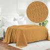 Superior Waffle Weave Cotton Blanket, for Picnic, Beach, Traveling or Camping, Comfy Blanket, Bedroom Decor, Essentials, Cover for Bed, Couch, Lounging, Honeycomb Knit, Full/Queen, Turquoise(Sahara)