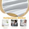 Superior Waffle Weave Cotton Blanket, for Picnic, Beach, Traveling or Camping, Comfy Blanket, Bedroom Decor, Essentials, Cover for Bed, Couch, Lounging, Honeycomb Knit, Full/Queen, Turquoise(White)
