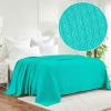 Superior Waffle Weave Cotton Blanket, for Picnic, Beach, Traveling or Camping, Comfy Blanket, Bedroom Decor, Essentials, Cover for Bed, Couch, Lounging, Honeycomb Knit, Full/Queen, Turquoise(Turquoise)