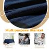 Superior Waffle Weave Cotton Blanket, for Picnic, Beach, Traveling or Camping, Comfy Blanket, Bedroom Decor, Essentials, Cover for Bed, Couch, Lounging, Honeycomb Knit, Full/Queen, Turquoise(Navy Blue)