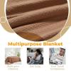 Superior Waffle Weave Cotton Blanket, for Picnic, Beach, Traveling or Camping, Comfy Blanket, Bedroom Decor, Essentials, Cover for Bed, Couch, Lounging, Honeycomb Knit, Full/Queen, Turquoise(Camel)