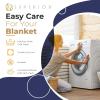 Superior Waffle Weave Cotton Blanket, for Picnic, Beach, Traveling or Camping, Comfy Blanket, Bedroom Decor, Essentials, Cover for Bed, Couch, Lounging, Honeycomb Knit, Full/Queen, Turquoise(Navy Blue)