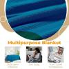 Superior Waffle Weave Cotton Blanket, for Picnic, Beach, Traveling or Camping, Comfy Blanket, Bedroom Decor, Essentials, Cover for Bed, Couch, Lounging, Honeycomb Knit, Full/Queen, Turquoise(Azure)