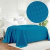 Superior Waffle Weave Cotton Blanket, for Picnic, Beach, Traveling or Camping, Comfy Blanket, Bedroom Decor, Essentials, Cover for Bed, Couch, Lounging, Honeycomb Knit, Full/Queen, Turquoise(Azure)