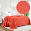 Superior Waffle Weave Cotton Blanket, for Picnic, Beach, Traveling or Camping, Comfy Blanket, Bedroom Decor, Essentials, Cover for Bed, Couch, Lounging, Honeycomb Knit, Full/Queen, Turquoise(Coral)