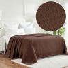 Superior Waffle Weave Cotton Blanket, for Picnic, Beach, Traveling or Camping, Comfy Blanket, Bedroom Decor, Essentials, Cover for Bed, Couch, Lounging, Honeycomb Knit, Full/Queen, Turquoise(Chocolate)
