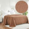 Superior Waffle Weave Cotton Blanket, for Picnic, Beach, Traveling or Camping, Comfy Blanket, Bedroom Decor, Essentials, Cover for Bed, Couch, Lounging, Honeycomb Knit, Full/Queen, Turquoise(Camel)