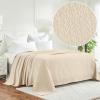 Superior Waffle Weave Cotton Blanket, for Picnic, Beach, Traveling or Camping, Comfy Blanket, Bedroom Decor, Essentials, Cover for Bed, Couch, Lounging, Honeycomb Knit, Full/Queen, Turquoise(Ivory)