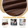 Superior Waffle Weave Cotton Blanket, for Picnic, Beach, Traveling or Camping, Comfy Blanket, Bedroom Decor, Essentials, Cover for Bed, Couch, Lounging, Honeycomb Knit, Full/Queen, Turquoise(Chocolate)