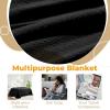 Superior Waffle Weave Cotton Blanket, for Picnic, Beach, Traveling or Camping, Comfy Blanket, Bedroom Decor, Essentials, Cover for Bed, Couch, Lounging, Honeycomb Knit, Full/Queen, Turquoise(Black)