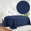 Superior Waffle Weave Cotton Blanket, for Picnic, Beach, Traveling or Camping, Comfy Blanket, Bedroom Decor, Essentials, Cover for Bed, Couch, Lounging, Honeycomb Knit, Full/Queen, Turquoise(Navy Blue)