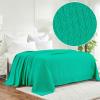 Superior Waffle Weave Cotton Blanket, for Picnic, Beach, Traveling or Camping, Comfy Blanket, Bedroom Decor, Essentials, Cover for Bed, Couch, Lounging, Honeycomb Knit, Full/Queen, Turquoise(Gumdrop Green)