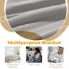 Superior Waffle Weave Cotton Blanket, for Picnic, Beach, Traveling or Camping, Comfy Blanket, Bedroom Decor, Essentials, Cover for Bed, Couch, Lounging, Honeycomb Knit, Full/Queen, Turquoise(Silver)