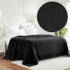 Superior Waffle Weave Cotton Blanket, for Picnic, Beach, Traveling or Camping, Comfy Blanket, Bedroom Decor, Essentials, Cover for Bed, Couch, Lounging, Honeycomb Knit, Full/Queen, Turquoise(Black)