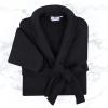 Superior Waffle Weave Cotton Unisex Bathrobe with Belt, Soft and Absorbent Robe for Men and Women Bath Essentials Robes(Black)