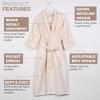 Superior Waffle Weave Cotton Unisex Bathrobe with Belt, Soft and Absorbent Robe for Men and Women Bath Essentials Robes(Cream)