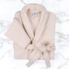 Superior Waffle Weave Cotton Unisex Bathrobe with Belt, Soft and Absorbent Robe for Men and Women Bath Essentials Robes(Cream)