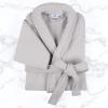 Superior Waffle Weave Cotton Unisex Bathrobe with Belt, Soft and Absorbent Robe for Men and Women Bath Essentials Robes(Silver)