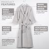 Superior Waffle Weave Cotton Unisex Bathrobe with Belt, Soft and Absorbent Robe for Men and Women Bath Essentials Robes(Silver)