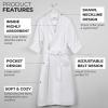 Superior Waffle Weave Cotton Unisex Bathrobe with Belt, Soft and Absorbent Robe for Men and Women Bath Essentials Robes(White)