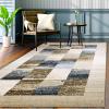 Superior Walgett Modern Geometric Indoor Area Rug for Living Room, Bedroom, Office, Kitchen, Dining, Washable Rugs, Foam Backing, Lockwood Collection, 5′ x 8′, Cream(Cream)