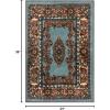 Superior Washable Indoor Area Rug, for Dining, Kitchen, Office, Modern Floor Decor, Soft Aesthetic Rugs, Abstract Brushstrokes Indoor Rug, Brayton Collection, 5′ x 8′, Orange(Blue/Green)