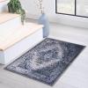 Superior Washable Indoor Area Rug, for Dining, Kitchen, Office, Modern Floor Decor, Soft Aesthetic Rugs, Abstract Brushstrokes Indoor Rug, Brayton Collection, 5′ x 8′, Orange(Grey)