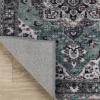 Superior Washable Indoor Large Area Rug, Nylon, Home Decor, Living Room, Bedroom, Hallway, Office, Machine Wash, Durable Cotton Backing, Traditional, Zadar Collection, 10′ x 14′, Navy Blue/Ivory(Turquoise)